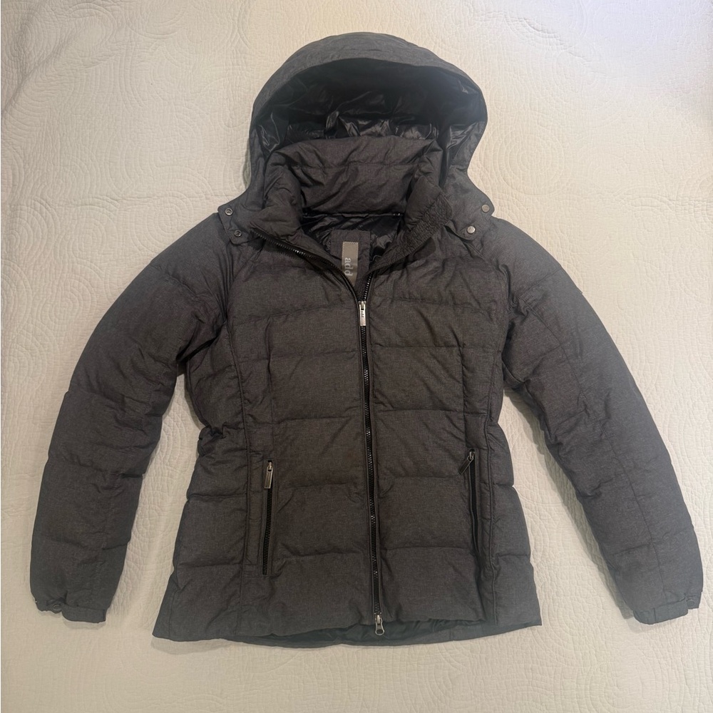 Elegant Charcoal Puffer Jacket